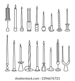 Diferentes formas doodle velas set