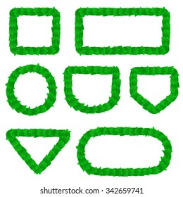 Different shapes of fir frames in cartoon style / Small and wide cartoon fir frames with white background
