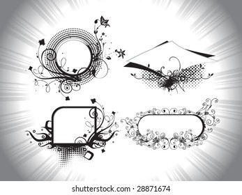 different shapes frame with creative artwork