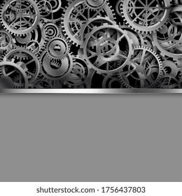 different shapes gears background with text space