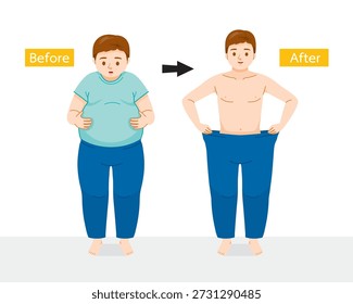 Different Shapes Of Man, Before And After, From Fat To Thin