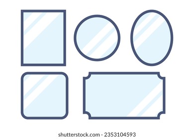 different shapes mirror. mirror frame for element, make up, reflect