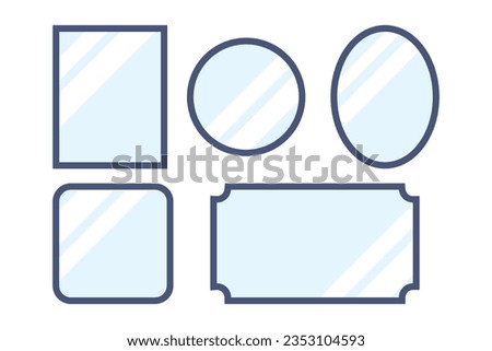 different shapes mirror. mirror frame for element, make up, reflect