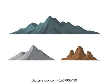 Diferentes formas de ilustración vectorial de las montañas