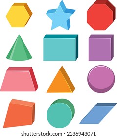 Different shapes on white background illustration