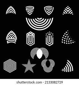 Different shapes pattern design and logos
