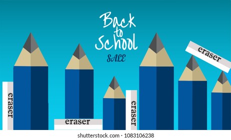 Different shapes of pencil and chalk design. Editable Vector Illustration with stationery items for back to school.