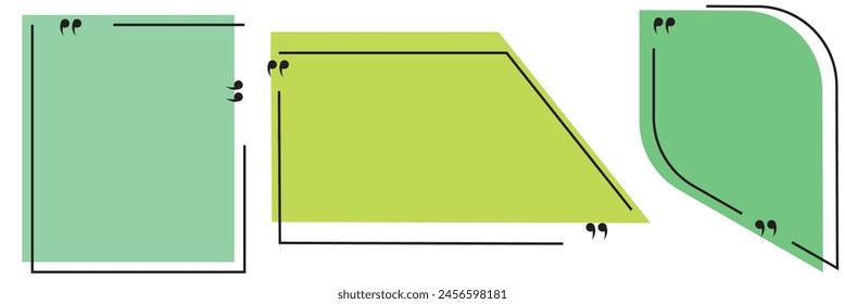 different shapes of quote box frame on a white background.