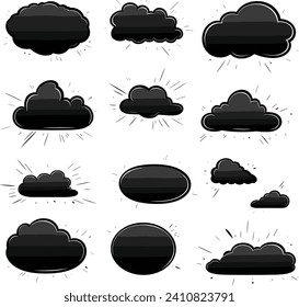 different shapes Retro empty comic speech bubbles