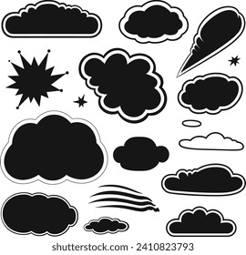 different shapes Retro empty comic speech bubbles