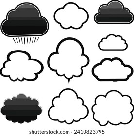 different shapes Retro empty comic speech bubbles