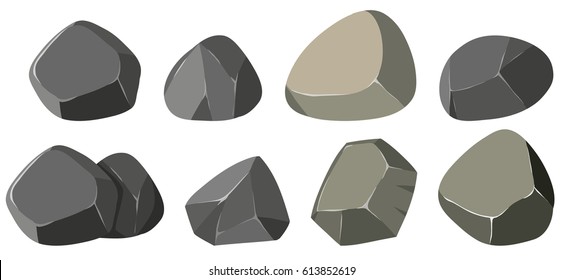 Different Shapes Rocks Illustration Stock Vector (Royalty Free ...