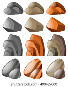 Different shapes of stone illustration