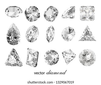 Сollection of different shapes vector diamonds