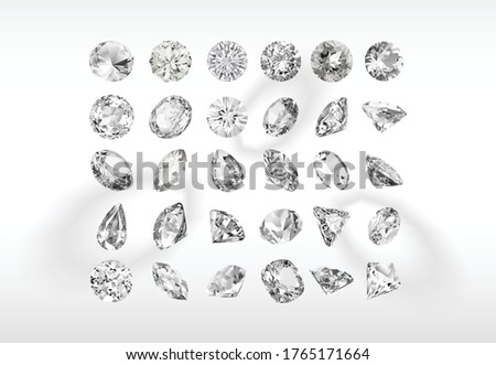 Сollection of different shapes vector diamonds