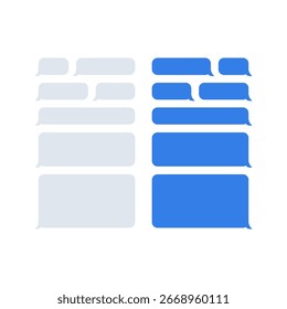 Different shapes of vector message bubbles isolated on white background