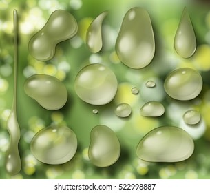 Different shapes of water drops illustration