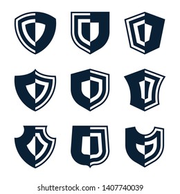 Different Shield Shapes Set Isolate on White Background
