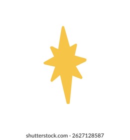 Different shooting stars, heart, circle amd sun with beautiful tails original artwork. Hand drawn star for your design illustration
