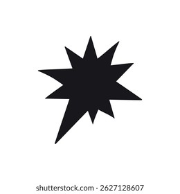 Different shooting stars, heart, circle amd sun with beautiful tails original artwork. Hand drawn star for your design illustration
