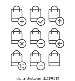 Different shopping icons set with rounded corners. Design elements
