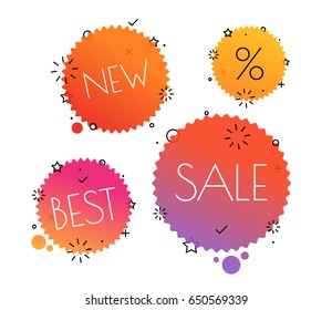 Different shopping tags vector set. Banners collection isolated on white