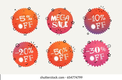 Different shopping tags vector set. Banners colllection