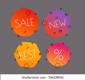 Different shopping tags vector set. Banners collection isolated on white