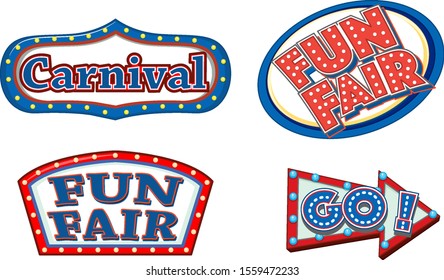 Different sign template for carnival illustration