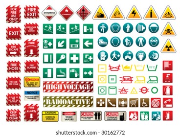 Different signs set. Vector illustration.