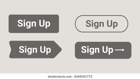 Different Sign-Up Button Styles, Unique Sign-Up Button Variations
