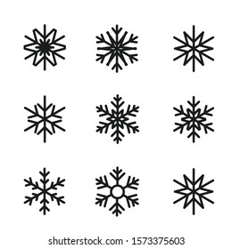 Different Silhouettes Winter Snowflakes Vector Clipart Stock Vector ...