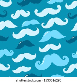 Different sillhouettes of moustache seamless background