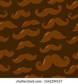 Different sillhouettes of moustache seamless background