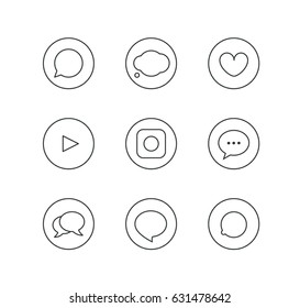 Different simple communication elements in circles