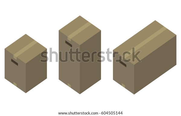 Different Size Cardboard Box Illustration Isolated Stock Vector ...