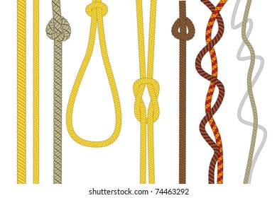 Different size and color rope