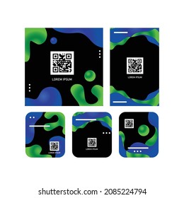 Different size modern qr code label collection design