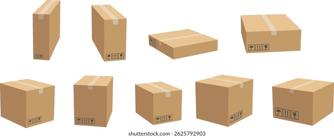 Different size and perspective of boxes