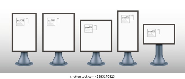 Different Sizes Of Blank White Billboard Mockup. EPS10 Vector