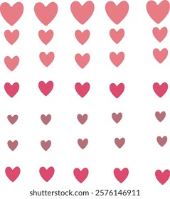 Different sizes of heart shapes vector