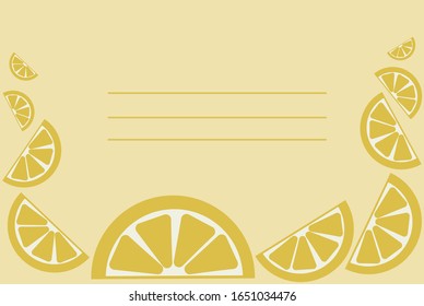 Дemon of different sizes with space for your text. Vector illustration for summer spring lemonade packaging, postcards, invitation cards