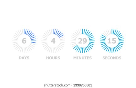 Different sizes of time are depicted in the form of circles filled with blue and text from below.