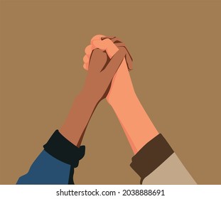 different skin color handrail illustration visual design