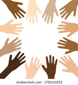 Different Skin Tone Many Hands Together Stock Vector (royalty Free 