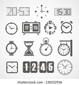 Different slyle of clock vector collection