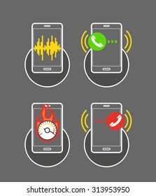 Iconos de actividades de smartphone diferentes