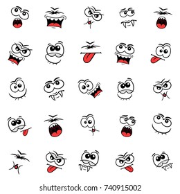Different smiles emoji vector set
