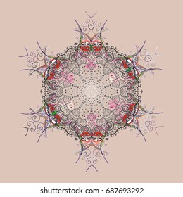 Different snowflake collection vector, winter elements on a colored background. Vector christmas abstract colorful background with cute snowflake.