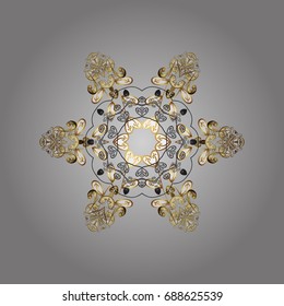 Different snowflake collection vector, winter elements on a gray background. Vector christmas abstract gray background with cute snowflake.